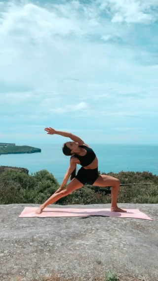 Flipped warrior 2 to side angle pose exercise cover photo